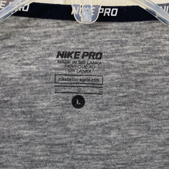 Nike long sleeve heathered grey dri-fit fitted athletic top - size large - Picture 2 of 8